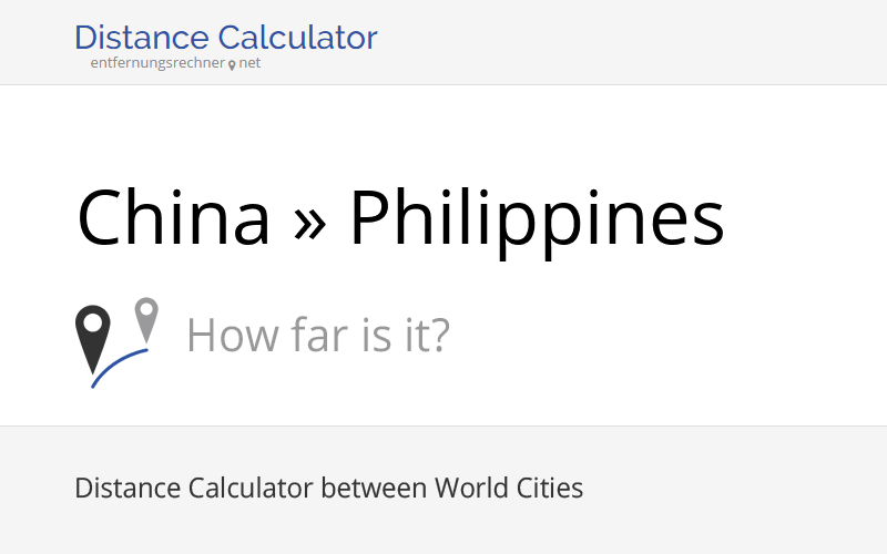 China » Philippines : Distance, Miles and Kilometer