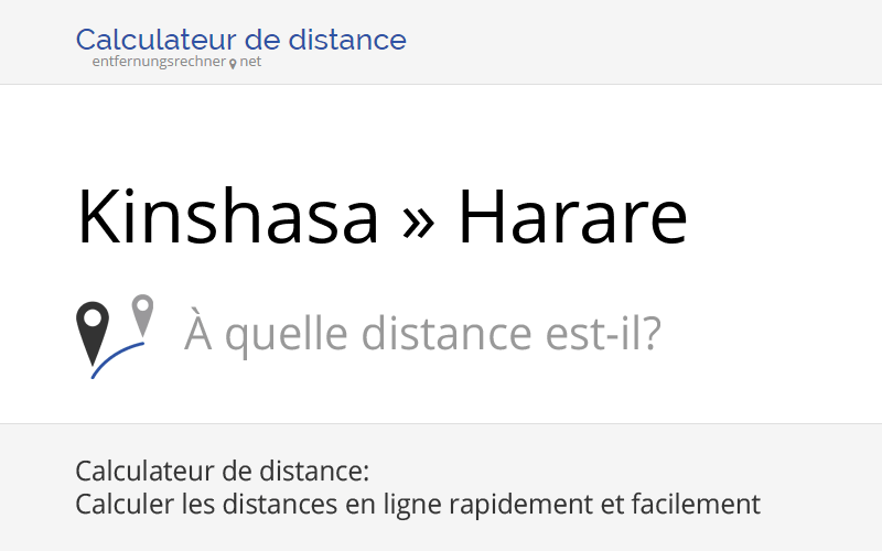 Kinshasa (République démocratique du Congo) » Harare (Zimbabwe ...