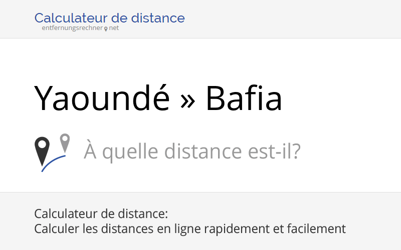 Yaoundé » Bafia (Cameroun): Éloignement, distance, trajet, kilomètres